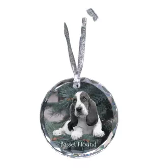 Basset Hound - boule de Noël en cristal avec une photo, photo de chien dans le cristal, décoration personnalisée pour sapin de Noël de la marque Art-Dog