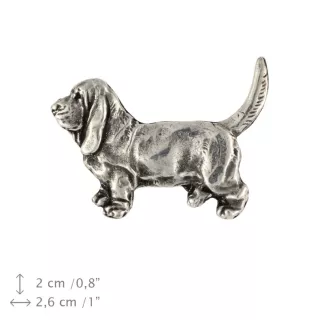 Basset Hound I - Hundebrosche in Geschenkbox, elegante Anstecknadel, Reversnadel für Art-Dog Markenjacke