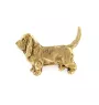 Basset Hound I - gold-plated pin brooch, elegant dog ornament, unique pin by Art-Dog brand