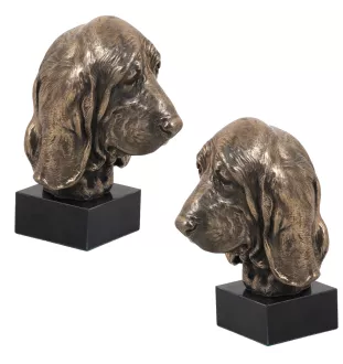 Basset Hound - Dog statue, bust on stone base, sculpture, trophy for dog show by Art-Dog brand