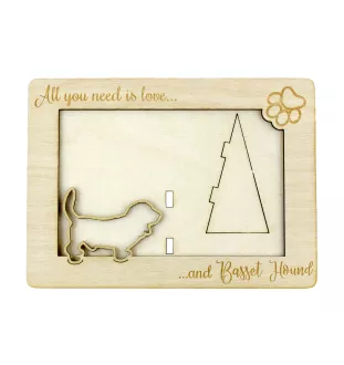 Basset Hound - Photo frame, engraved wooden frame, a lovely gadget for the dog lover by Art-Dog