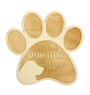 Basset Hound podkładka pod kubek ze sklejki Art-Dog