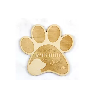 Basset Hound - Sous-verre mug, sous-verre gravé avec chien, cadeau pour amoureux des chiens par la marque Art-Dog