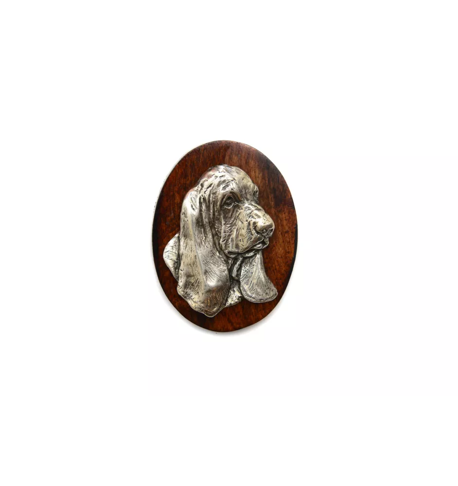 Basset Hound II - Dog show brooch, starter number clip, dog pin by Art-Dog