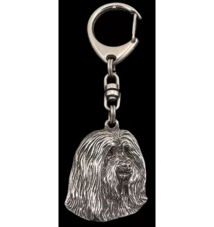 Bearded Collie, Highland Collie, Mountain Collie - Silver-plated key ring with dog, handbag decoration, backpack pendant by Art-Dog brand