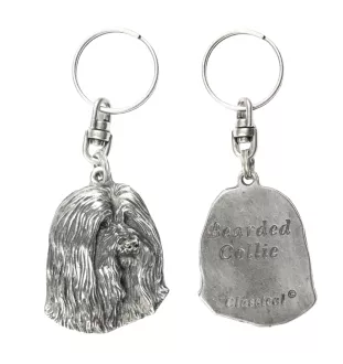 Collie Barbu, Bearded collie, Parfois appelé colley barbu - Pendentif chien argenté, décoration de sac à main, pendentif sac à dos par la marque Art-Dog