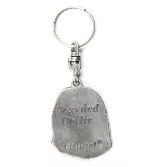 Collie Barbu, Bearded collie, Parfois appelé colley barbu - Pendentif chien argenté, décoration de sac à main, pendentif sac à dos par la marque Art-Dog