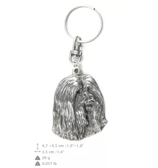 Bearded Collie - Versilberte Hund Anhänger, Handtasche Dekoration, Rucksack-Anhänger von Art-Dog Marke