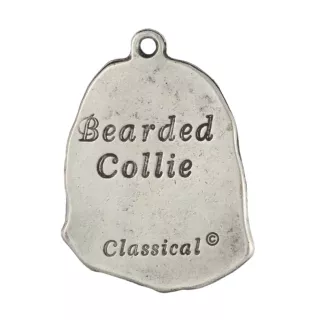 Bearded Collie, Highland Collie, Mountain Collie - Silver-plated dog pendant, handbag decoration, backpack pendant by Art-Dog brand
