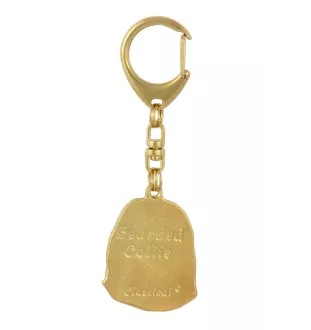 Bearded Collie - Vergoldeter Schlüsselanhänger mit Hund, Handtaschenschmuck, Luxus-Accessoire der Marke Art-Dog