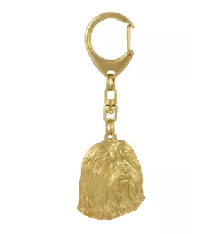 Bearded Collie - Vergoldeter Schlüsselanhänger mit Hund in Geschenkbox, Handtaschen-Dekoration, Luxus-Accessoire der Marke Art-Dog