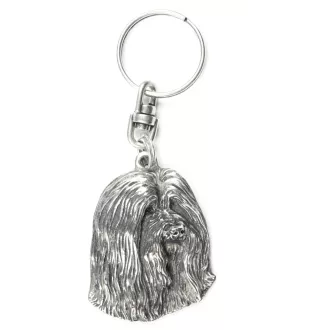 Bearded Collie - Versilberter Anhänger mit einem Hund in einer dekorativen Box, Handtaschenschmuck, Rucksackanhänger der Marke Art-Dog