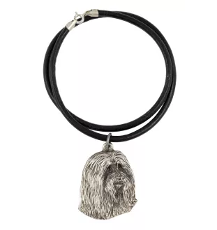 Bearded Collie, Highland Collie, Mountain Collie - Necklace with dog, silver-plated pendant for dog fan, unique jewelry by Art-Dog brand