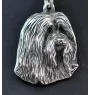 Collie Barbu, Bearded collie, Parfois appelé colley barbu - collier avec un chien, pendentif en plaqué argent pour les fans de chiens, bijoux uniques de la marque Art-Dog
