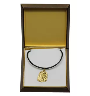 Bearded Collie - Hundehalsband in Geschenkbox, vergoldeter Anhänger für Hundefans, auffälliger Schmuck von Art-Dog