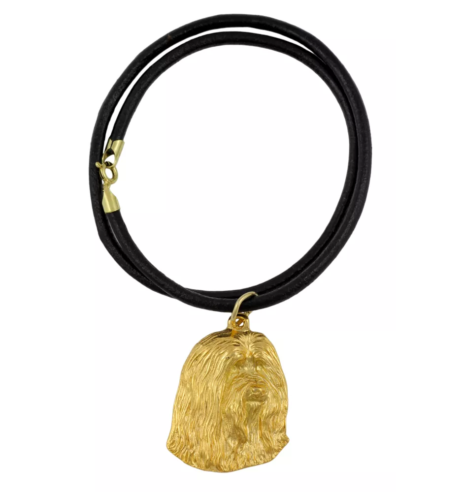 Collie Barbu, Bearded collie, Parfois appelé colley barbu - Collier pour chien, pendentif plaqué or pour fan de chien, bijoux uniques de la marque Art-Dog