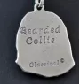 Collie Barbu, Bearded collie, Parfois appelé colley barbu - Collier de chien dans une boîte cadeau, médaillon argenté pour fan de chien, pendentif remarquable de la marque Art-Dog