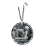 Collie Barbu, Bearded collie, Parfois appelé colley barbu - boule de Noël en cristal avec une photo, photo de chien dans le cristal, décoration personnalisée pour sapin de Noël de la marque Art-Dog