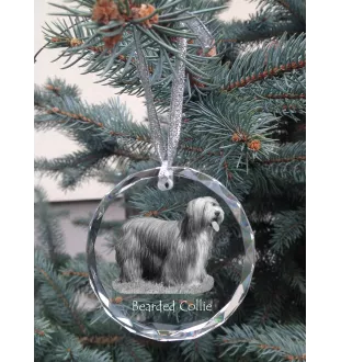 Bearded Collie medal kryształowy z psem Art-Dog