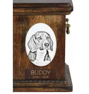 Beagle - Gedenktafel mit einem Foto eines Hundes, Grabplatte mit Druck, personalisierte ovale Platte der Marke Art-Dog