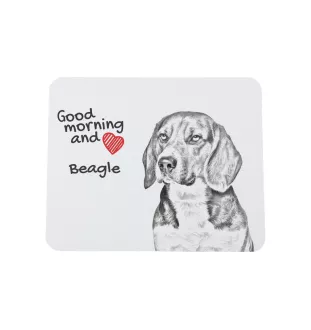 Beagle - Mauspad mit Druck, personalisiertes Mauspad mit Hund, einzigartiges Gadget für Büroangestellte von Art-Dog.