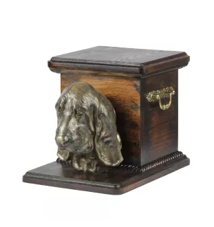 Basset Hound - urne pour les cendres d'un chien avec une statuette, une urne élégante pour chien, une urne exceptionnelle avec un buste de chien de la marque Art-Dog