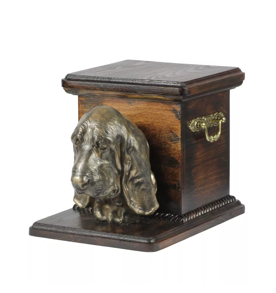 Basset Hound urna wykonana z drewna z psem Art-Dog