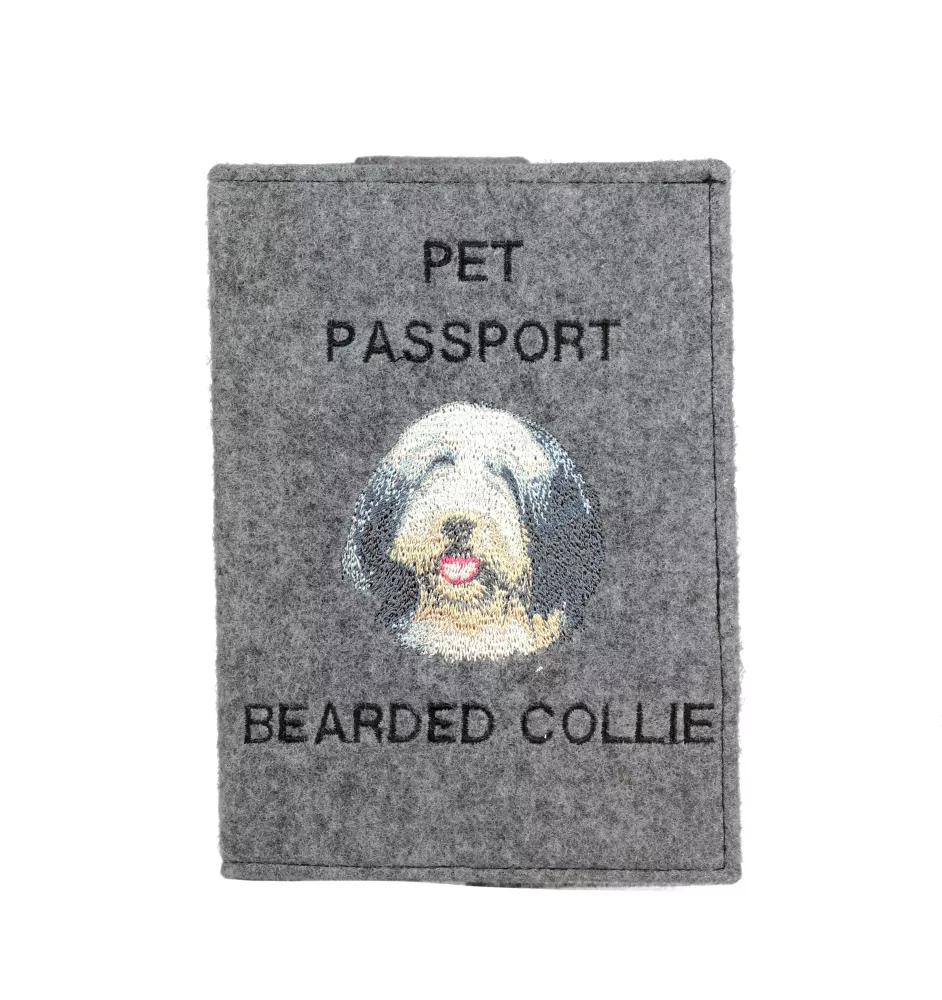 Bearded Collie, Highland Collie, Mountain Collie - Dog passport case, document case, gift for the traveller from the Art-Dog brand