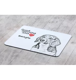 Beagle - tapis de souris personnalisé avec impression, tapis de souris personnalisé avec chien, accessoire unique pour employé de bureau de la marque Art-Dog