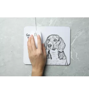 Beagle - tapis de souris personnalisé avec impression, tapis de souris personnalisé avec chien, accessoire unique pour employé de bureau de la marque Art-Dog