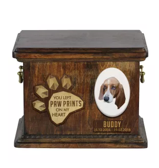 Basset Hound - urn for dog ashes, personalized urn with engraving, commemorative box for dog ashes by Art-Dog brand