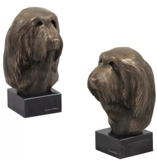 Bearded Collie - Hundestatue, Büste auf Steinsockel, Skulptur, Trophäe für Hundeausstellung der Marke Art-Dog