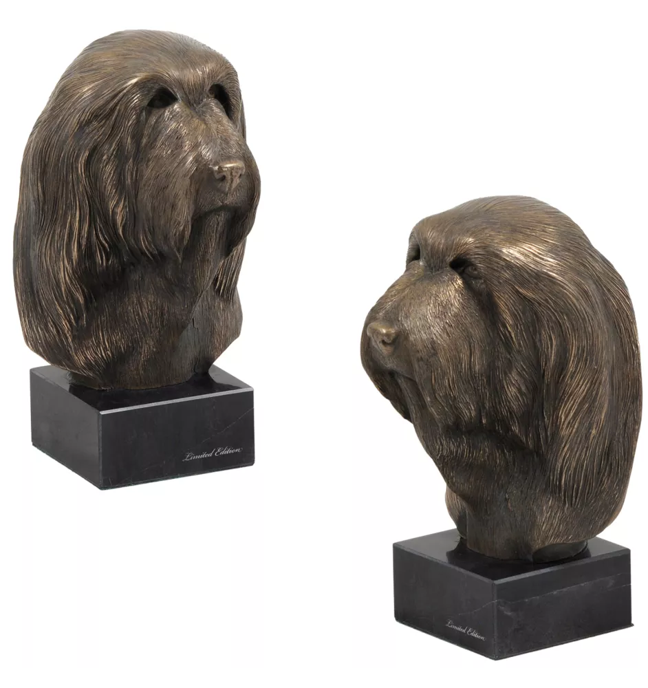 Bearded Collie - Hundestatue, Büste auf Steinsockel, Skulptur, Trophäe für Hundeausstellung der Marke Art-Dog
