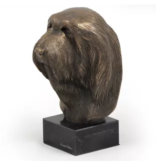 Bearded Collie, Highland Collie, Mountain Collie - Dog statue, bust on stone base, sculpture, trophy for dog show by Art-Dog brand