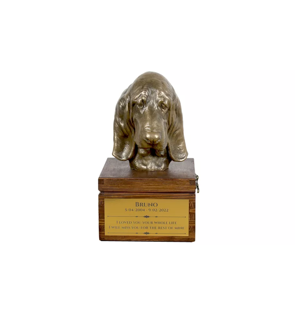 Basset Hound urna na skrzynce brązowa Art-Dog