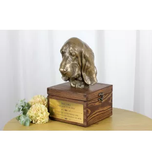 Basset Hound urna na skrzynce brązowa Art-Dog