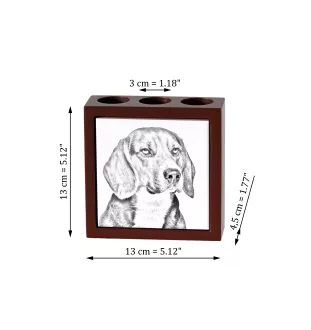 Beagle - porte-stylo avec chien, organiseur de bureau avec impression, décoration de bureau personnalisée de la marque Art-Dog