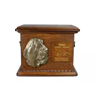 Basset Hound - urn for dog ashes, personalized urn with engraving and bas-relief, commemorative box for dog ashes by Art-Dog brand