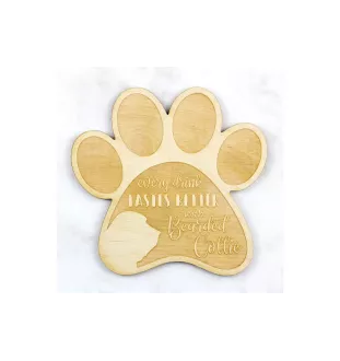 Bearded Collie, Highland Collie, Mountain Collie - Mug coaster, engraved coaster with dog, gift for dog lover by Art-Dog brand