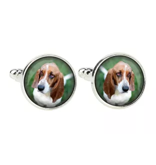 Basset Hound - cufflinks, a shirt accessory, a shirt pendant from the Art-Dog brand