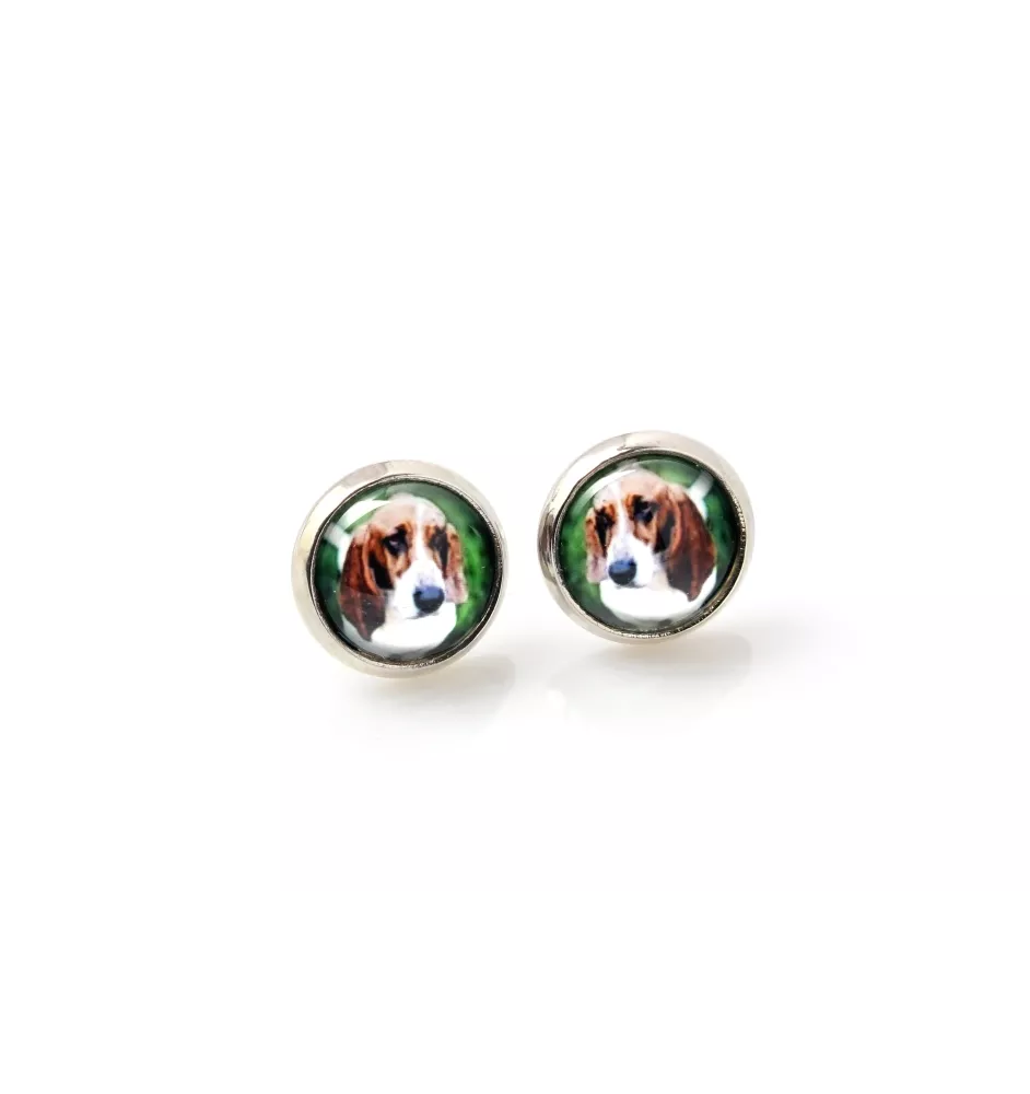 Basset Hound - boucles d'oreilles votre photo faite à la main, votre propre photo, bijoux de la marque Art.-Dog