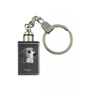 Beagle - Porte-clés en cristal avec photo de chien, porte-clés lumineux, cadeau unique de la marque Art-Dog