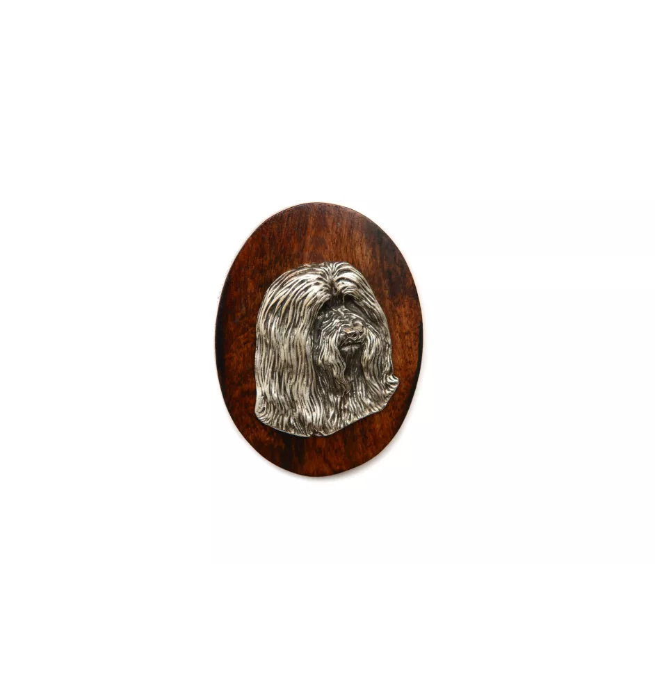 Bearded Collie, Highland Collie, Mountain Collie - Dog show brooch, starter number clip, dog pin by Art-Dog
