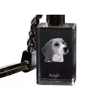 Beagle - Porte-clés en cristal avec photo de chien, porte-clés lumineux, cadeau unique de la marque Art-Dog