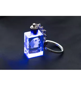 Beagle - Porte-clés en cristal avec photo de chien, porte-clés lumineux, cadeau unique de la marque Art-Dog