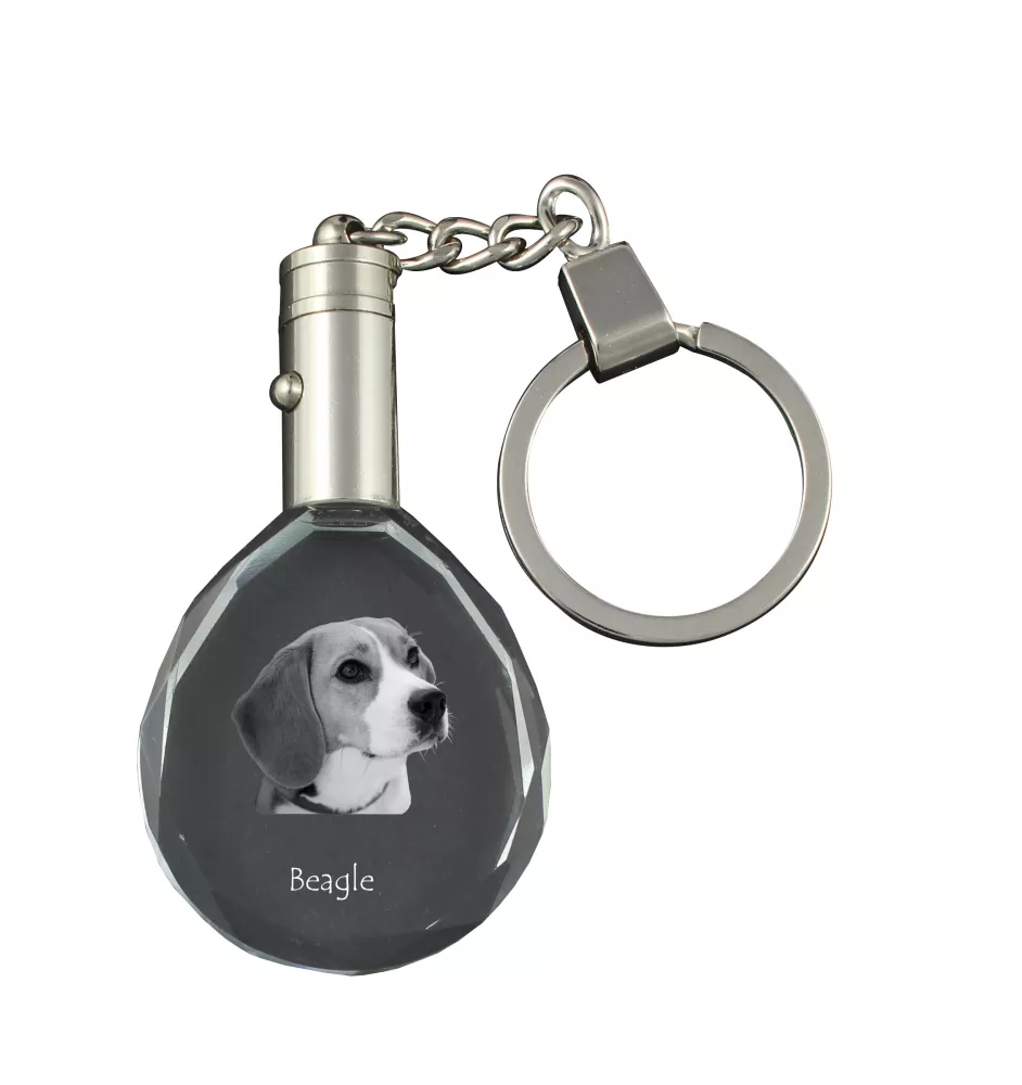Beagle - pendentif avec une photo de chien, porte-clés en cristal dans une boîte cadeau, un cadeau unique par Art-Dog