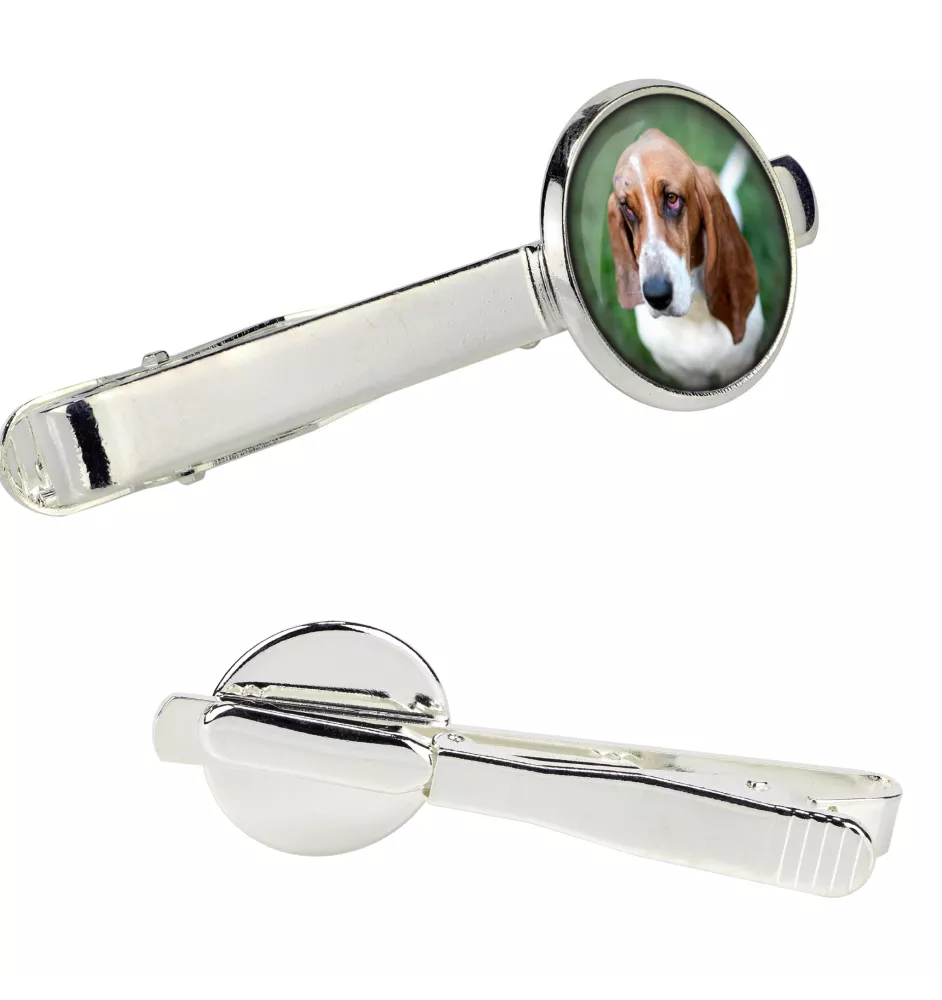 Basset Hound - tie clip in a box, stylish tie, personalized jewelry from the Art-Dog brand