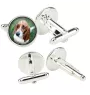 Basset Hound - Manschettenknöpfe in einer Schachtel, handgefertigter Schmuck, Produkt der Marke Art-Dog