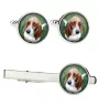 Basset Hound Ärmelknöpfe und Krawatte mit Ihrem Foto, Anzugaccessoire, Herrenschmuck der Marke Art-Dog