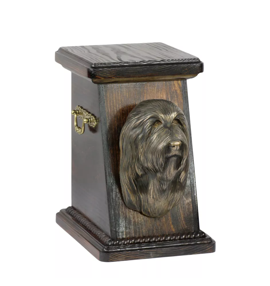 Bearded Collie urna drewniana z psem Art-Dog